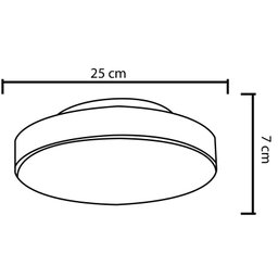 Plafon 7651 Branco-25x7cm-2L-Soq E27 Max 25W-Bivolt - 2