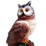 Coruja No Tronco Símbolo Sabedoria Sorte Estátua Decoração - 2