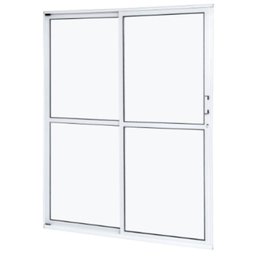 Porta de Alumínio de Correr com 2 Folhas Branco 210x160 -"d" - 1