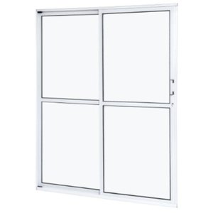Porta de Alumínio de Correr com 2 Folhas Branco 210x160 -"d"