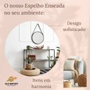 Ver imagem 5 de Espelho Redondo Decorativo c/ alca Tabaco 50cm + Fixador:Tabaco