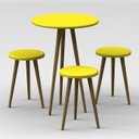 Ver imagem 1 de Conjunto de Mesa Redonda com 3 Banquetas Uvim