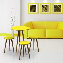 Conjunto de Mesa Redonda com 3 Banquetas Uvim - 2 Conjunto de Mesa Redonda com 3 Banquetas Uvim - 2