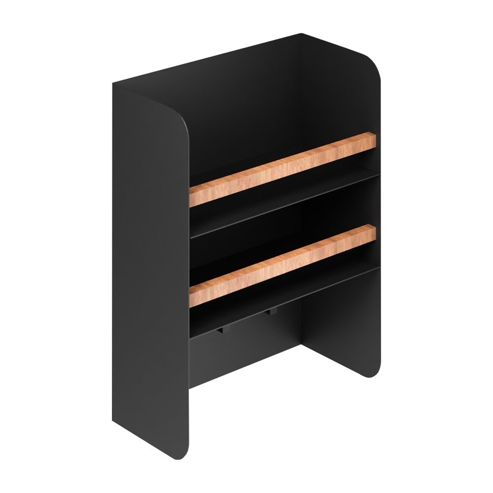 Organizador Multiuso Cozinha em Aço Carbono Preto Madeira - 40cm Linha Home - 2