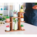 Ver imagem 3 de Suporte de Mesa Pequeno para Plantas com 7 Níveis, Prateleira para Plantas na Cor Marrom