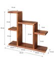 Ver imagem 2 de Suporte de Mesa Pequeno para Plantas com 7 Níveis, Prateleira para Plantas na Cor Marrom