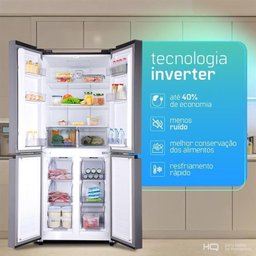 Geladeira Refrigerador Hq Frost Free Inverter Multidoor 426 Litros Cinza Hq-426mdff 220v - 3 Geladeira Refrigerador Hq Frost Free Inverter Multidoor 426 Litros Cinza Hq-426mdff 220v - 3