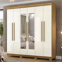 Ver imagem 3 de Guarda Roupa Casal 218cm com Espelho Elegance Nature/champanhe - Vila Rica