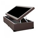 Ver imagem 1 de Cama Box com Baú Solteiro Homequeen Sintético Marrom Estrutura em Madeira