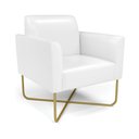 Ver imagem 1 de Poltrona Base X Industrial Dourado Marisa Corano Branco D03 - D'Rossi