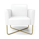 Ver imagem 3 de Poltrona Base X Industrial Dourado Marisa Corano Branco D03 - D'Rossi