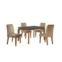 Ver imagem 2 de Conjunto Sala de Jantar Mesa Liz 120cm com Vidro Canto Reto e 4 Cadeiras Athenas Moderna