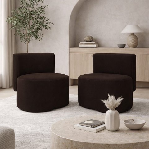 Kit 2 Puff Orgânico Feijão Curvo Redondo Com Encosto Sala Quarto Confortável Resistente Suede:Suede 