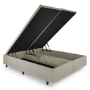 Ver imagem 6 de Cama Box Baú Casal Bipartido 138x188x42cm Courino Linho com Pistão a Gás