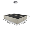 Ver imagem 4 de Cama Box Baú Casal Bipartido 138x188x42cm Courino Linho com Pistão a Gás