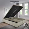 Cama Box Baú Casal Bipartido 138x188x42cm Courino Linho com Pistão a Gás - 8