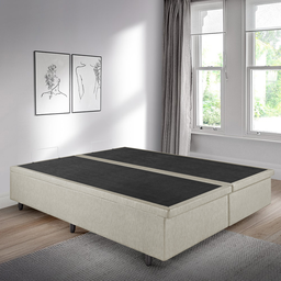 Cama Box Baú Casal Bipartido 138x188x42cm Courino Linho com Pistão a Gás - 5