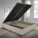 Ver imagem 1 de Cama Box Baú Casal Bipartido 138x188x42cm Courino Linho com Pistão a Gás