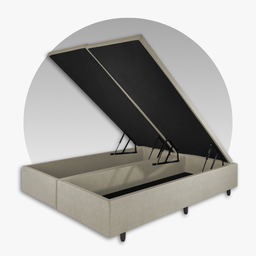 Cama Box Baú Casal Bipartido 138x188x42cm Courino Linho com Pistão a Gás - 9