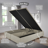 Cama Box Baú Casal Bipartido 138x188x42cm Courino Linho com Pistão a Gás - 7
