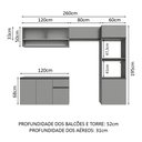 Ver imagem 4 de Armário de Cozinha Completa 260cm Suspenso Nice Madesa 11