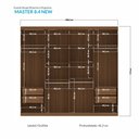 Ver imagem 2 de Guarda Roupa Roupeiro Casal Espelhos 8 Portas 4 Gavetas Master New 8.4 Jatoba Grafite Santos Andirá