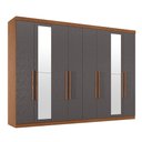 Ver imagem 1 de Guarda Roupa Roupeiro Casal Espelhos 8 Portas 4 Gavetas Master New 8.4 Jatoba Grafite Santos Andirá