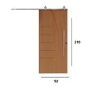 Ver imagem 3 de Porta Correr 134 Trilho Soft Aparente Puxador Tubo 60cm 92cm x 210cm Pmf Rodam Abertura Esquerda Branco