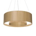 Ver imagem 1 de Lustre Pendente cilíndrico 70cm Anel Madeira Louro Freijó