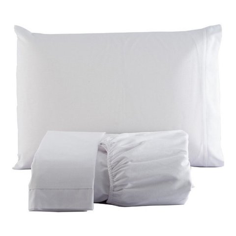 kit lençol casal padrao c/ elastico percal 200 fios branco