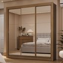 Ver imagem 1 de Guarda-roupa Casal 3 Portas de Correr de Espelho 2 Gavetas Rustic Sublime Madesa Rustic