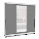 Ver imagem 2 de Roupeiro Lisboa 3 Portas de Correr com Espelho 217x213cm Branco/Cinza 240856