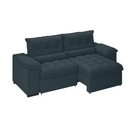 Sofá Alion 2,15m Retrátil/reclinável Suede Petróleo - Xflex Sofás - 3