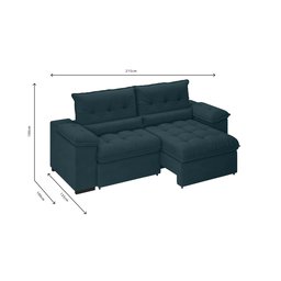 Sofá Alion 2,15m Retrátil/reclinável Suede Petróleo - Xflex Sofás - 4