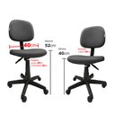Ver imagem 5 de Cadeira Giratória Secretaria Para Escritório Braço Com Regulagem de Altura JSerrano Preto Com Cinza