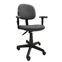 Ver imagem 1 de Cadeira Giratória Secretaria Para Escritório Braço Com Regulagem de Altura JSerrano Preto Com Cinza