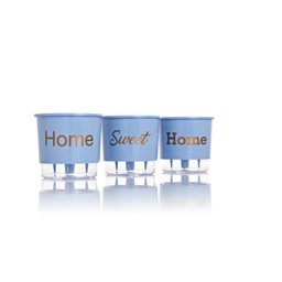Kit 3 Vasos Autoirrigáveis Home Sweet Home Azul Serenity - 1
