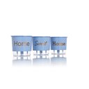 Ver imagem 1 de Kit 3 Vasos Autoirrigáveis Home Sweet Home Azul Serenity