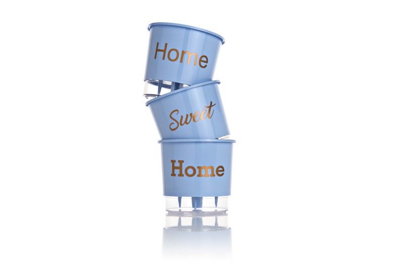 Kit 3 Vasos Autoirrigáveis Home Sweet Home Azul Serenity - 2