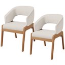 Ver imagem 1 de Kit 02 Cadeiras de Jantar e Estar Living Estofada Lince L02 Linho Cru - Lyam Decor