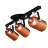 Trilho de 40cm com 03 Spots Direcionáveis 360 Graus Ideal Cozinha, Sala, Quarto - Preto com Cobre - 3