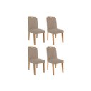 Ver imagem 1 de Kit 4 Cadeiras de Cozinha Paola Wood 4 Un Carvalho/linho Bege - Cimol