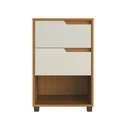 Ver imagem 2 de Mesa de Cabeceira 45cm X 69cm com 2 Gavetas 100% Mdf Cor:nature com Champanhe