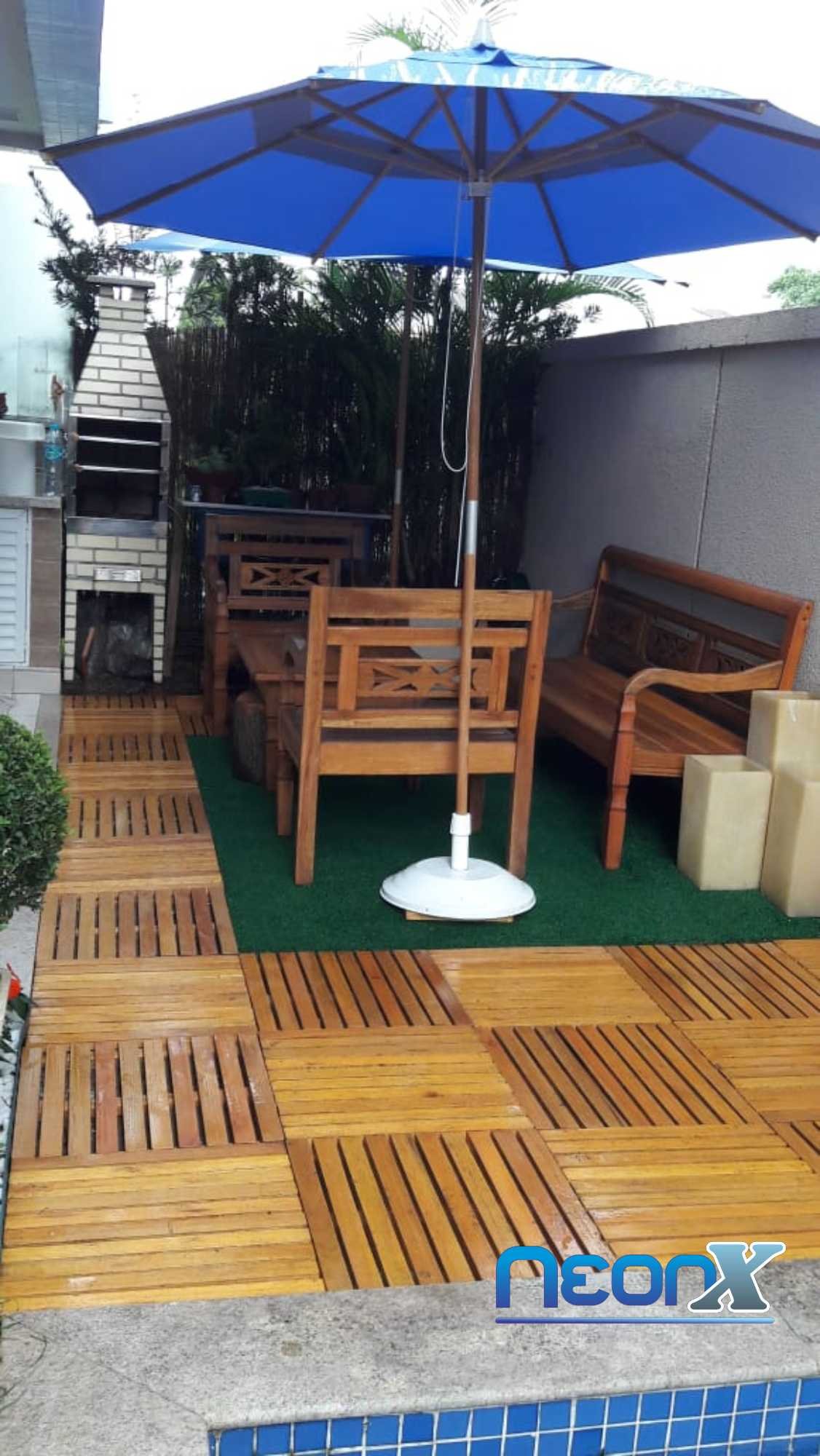 Deck De Madeira Modular 57x60 cm NeonX Com Pintura Roxo - 2