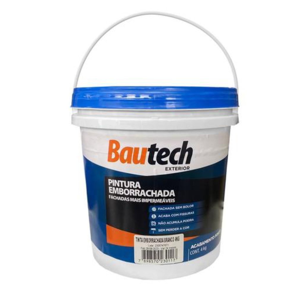 Tinta Emborrachada Branca 4kg Branca - 23057 - Bautech - 1