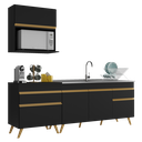 Ver imagem 3 de Cozinha Compacta Veneza Gb Multimóveis Mp2075 com Armário e Balcão Preta