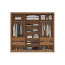 Ver imagem 4 de Guarda Roupa Casal 3 Portas de Correr e 4 Gavetas Porto Branco/cinza - Politorno