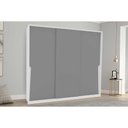 Ver imagem 1 de Guarda Roupa Casal 3 Portas de Correr e 4 Gavetas Porto Branco/cinza - Politorno