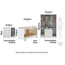 Ver imagem 3 de Quarto de Bebê Completo Guarda-Roupa Cômoda e Berço 4 em 1 Minicama 100% MDF Mike Espresso Móveis Br