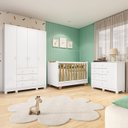 Ver imagem 1 de Quarto de Bebê Completo Guarda-Roupa Cômoda e Berço 4 em 1 Minicama 100% MDF Mike Espresso Móveis Br